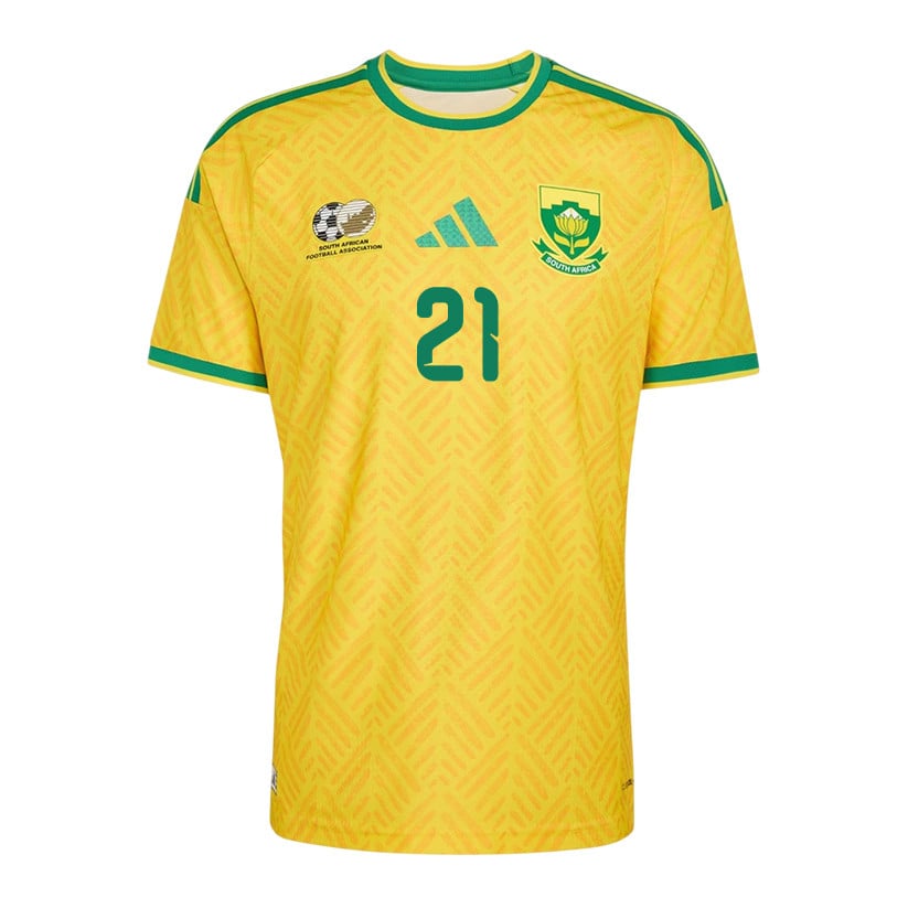 Siyabonga Ngezana 21 Youth South Africa National Team 2026 Home Jersey - Yellow