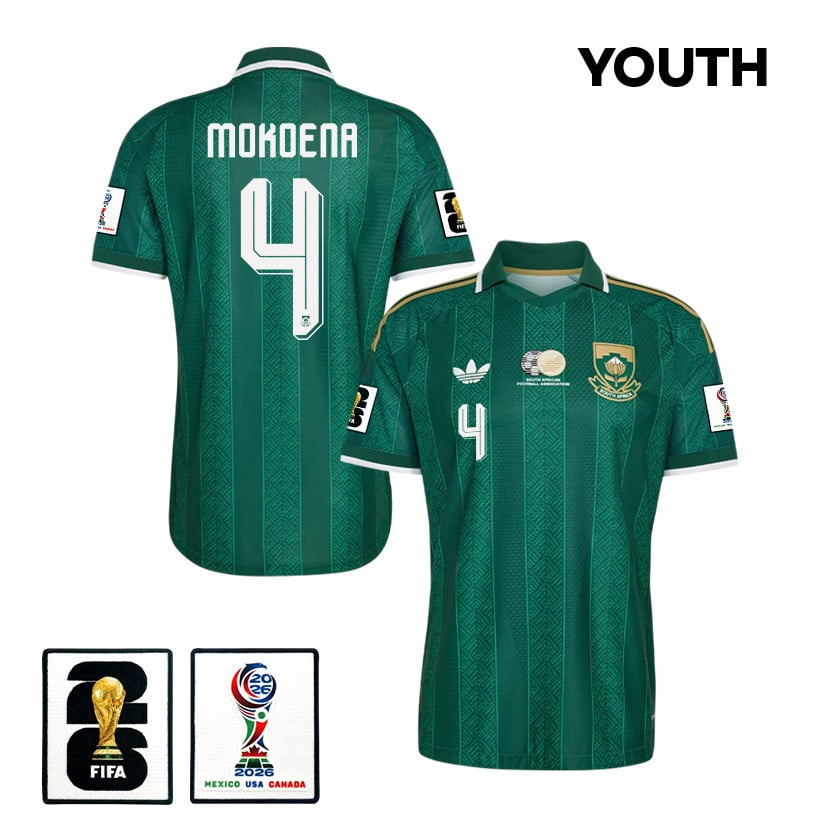 Teboho Mokoena 4 Youth South Africa National Team 2026 Away Jersey - Green