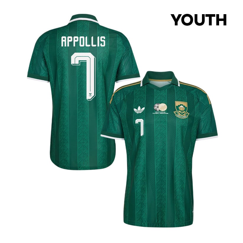 Oswin Appollis 7 Youth South Africa National Team 2026 Away Jersey - Green