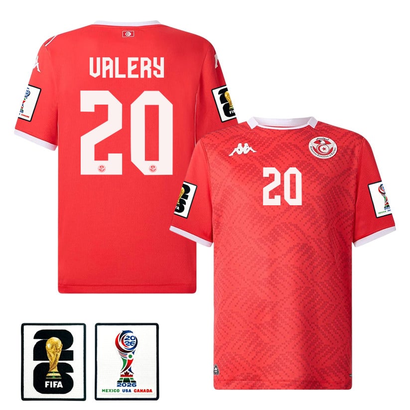Yan Valery 20 Tunisia National Team 2026 Home Jersey - Red, Men