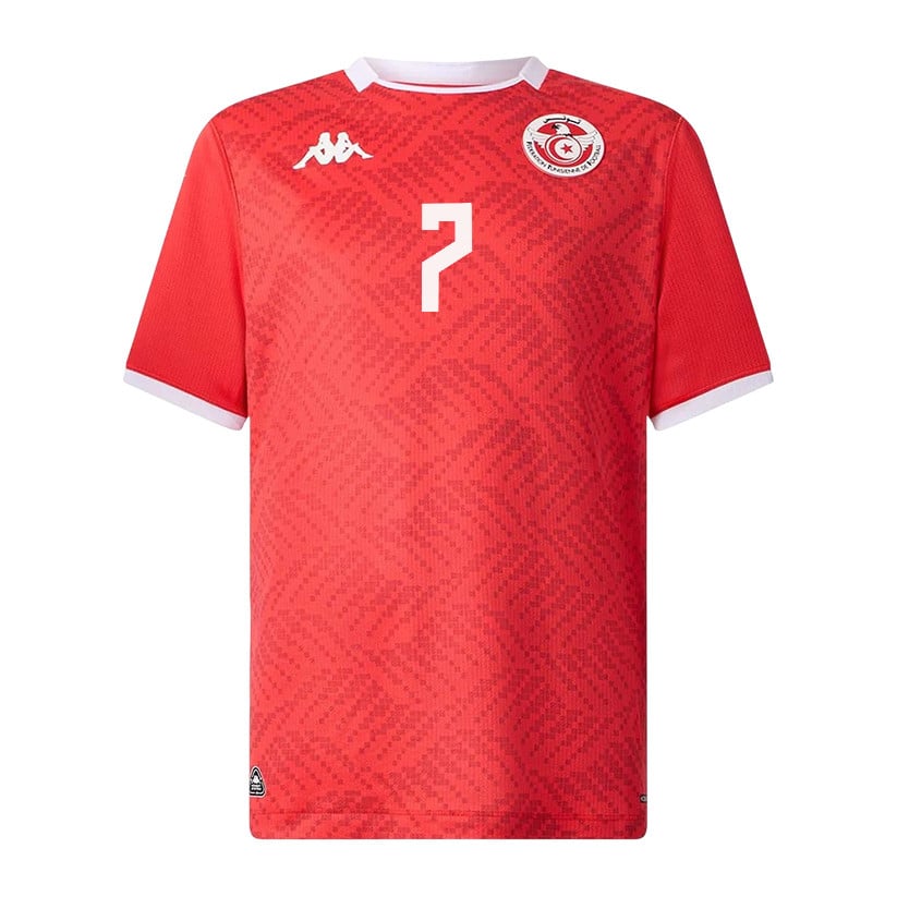 Elias Achouri 7 Tunisia National Team 2026 Home Jersey - Red, Men