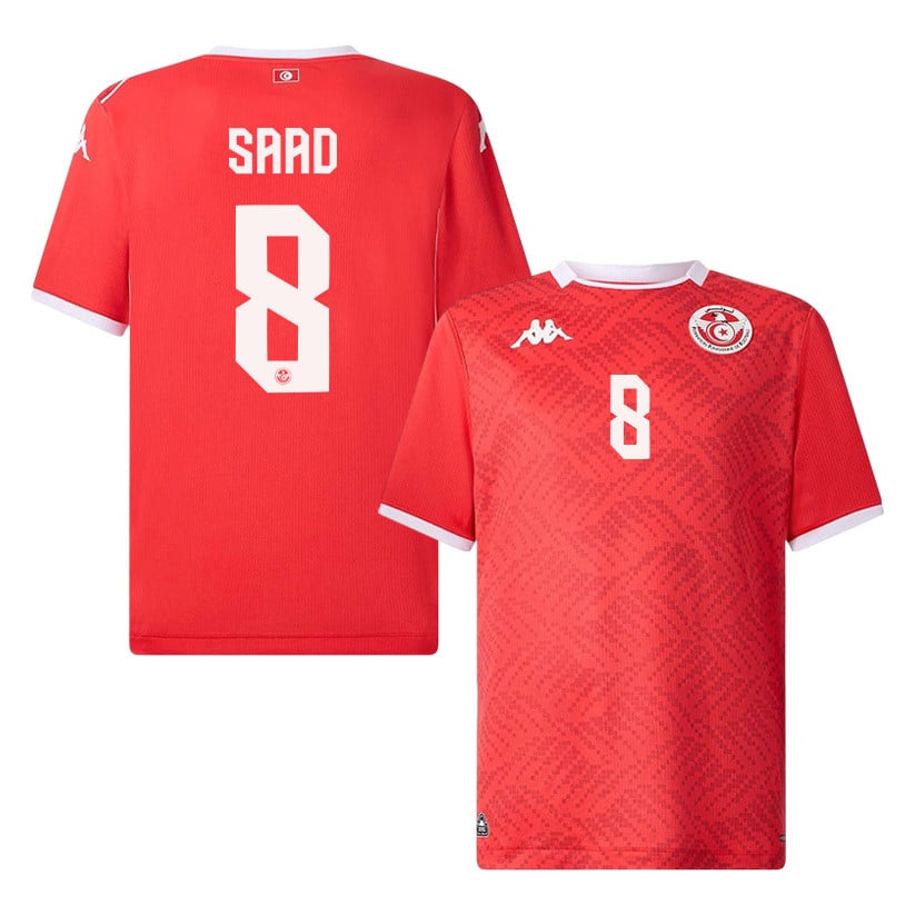 Elias Saad 8 Tunisia National Team 2026 Home Jersey - Red, Men