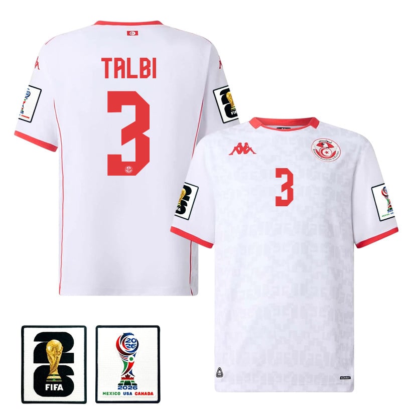 Montassar Talbi 3 Tunisia National Team 2026 Away Jersey - White, Men