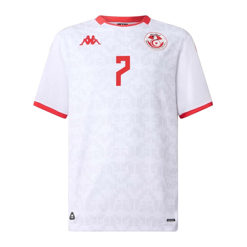 Elias Achouri 7 Tunisia National Team 2026 Away Jersey - White, Men