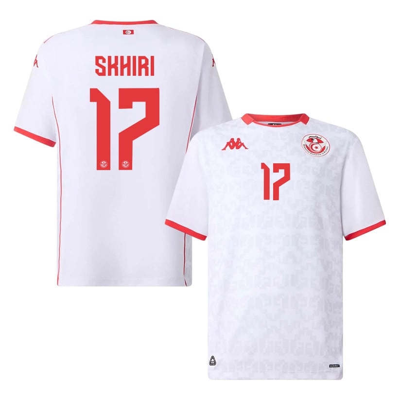 Ellyes Skhiri 17 Tunisia National Team 2026 Away Jersey - White, Men