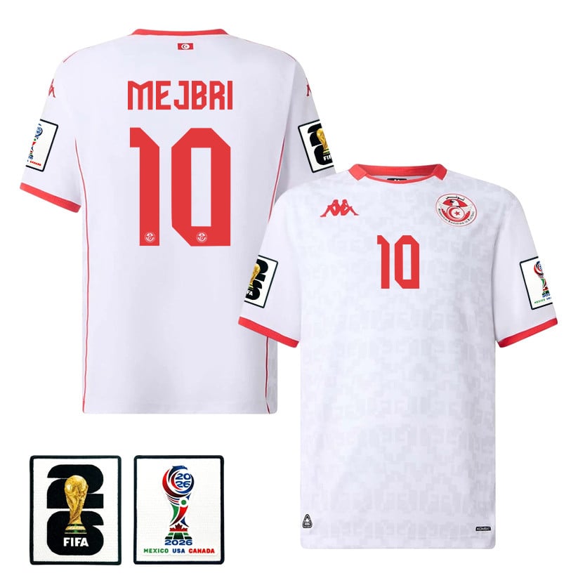 Hannibal Mejbri 10 Tunisia National Team 2026 Away Jersey - White, Men