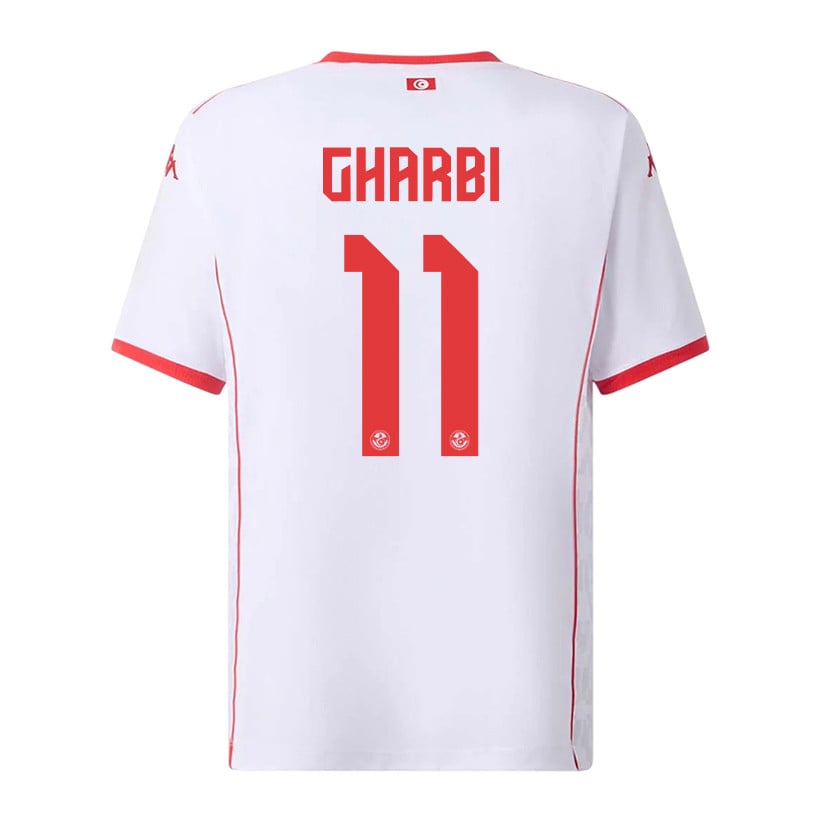 Ismael Gharbi 11 Tunisia National Team 2026 Away Jersey - White, Men