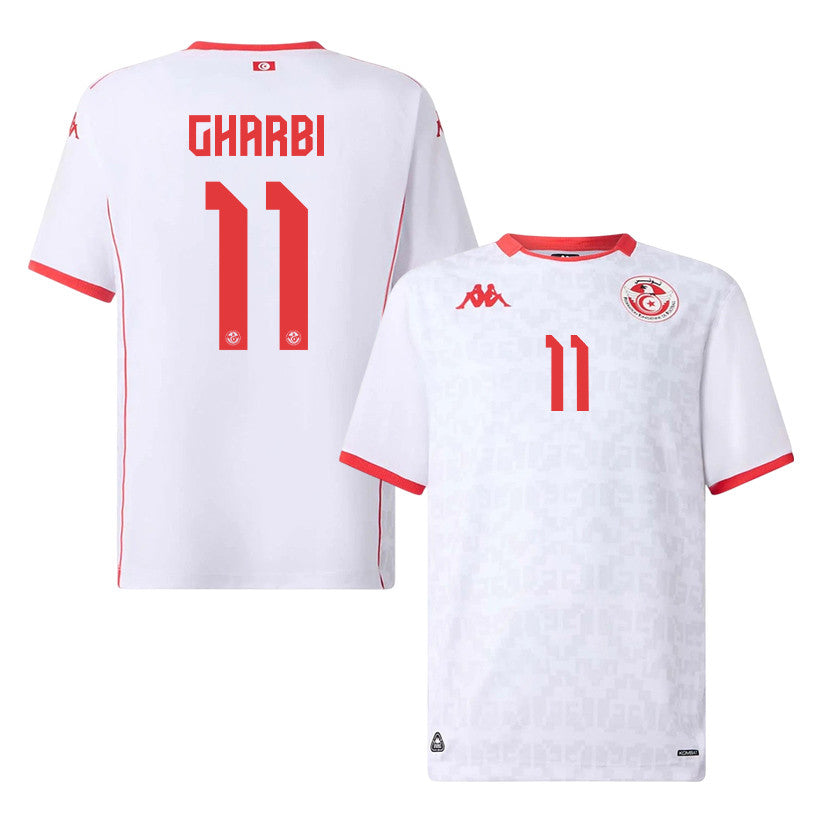 Ismael Gharbi 11 Tunisia National Team 2026 Away Jersey - White, Men