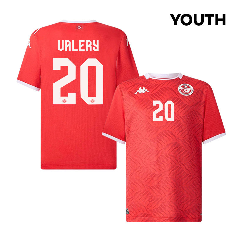 Yan Valery 20 Youth Tunisia National Team 2026 Home Jersey - Red