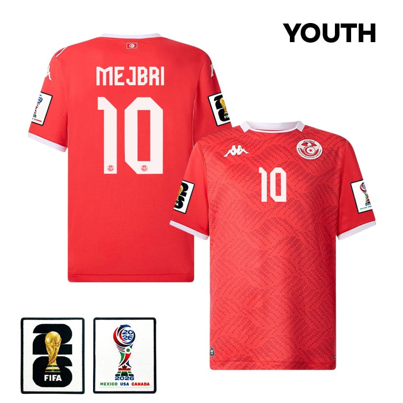 Hannibal Mejbri 10 Youth Tunisia National Team 2026 Home Jersey - Red