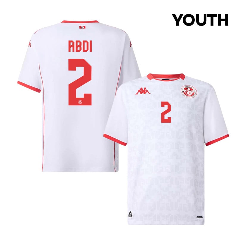 Ali Abdi 2 Youth Tunisia National Team 2026 Away Jersey - White