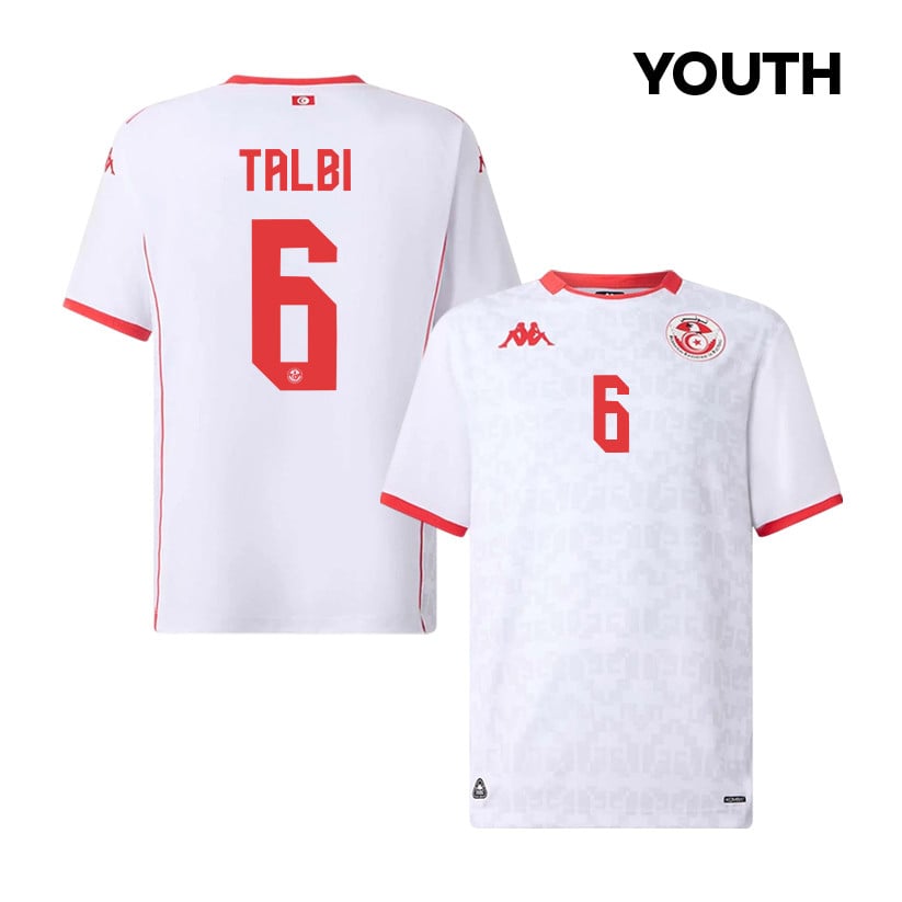 Dylan Bronn 6 Youth Tunisia National Team 2026 Away Jersey - White
