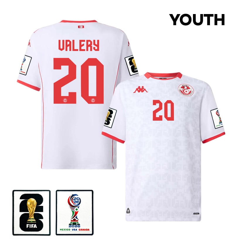 Yan Valery 20 Youth Tunisia National Team 2026 Away Jersey - White