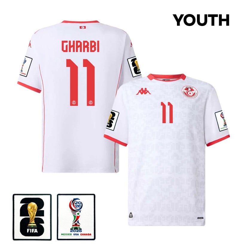 Ismael Gharbi 11 Youth Tunisia National Team 2026 Away Jersey - White