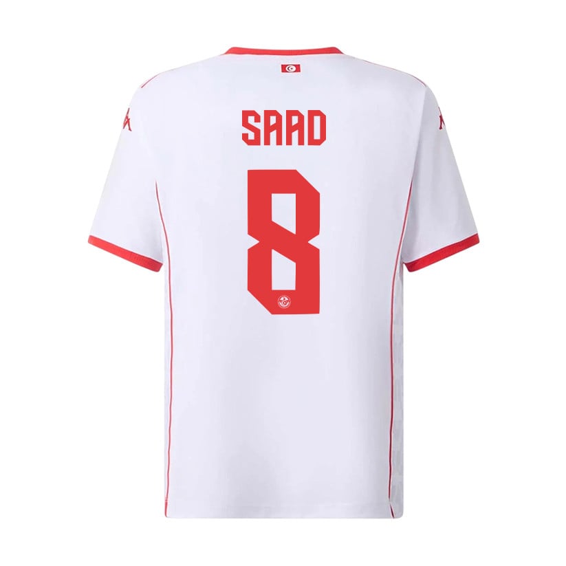 Elias Saad 8 Youth Tunisia National Team 2026 Away Jersey - White