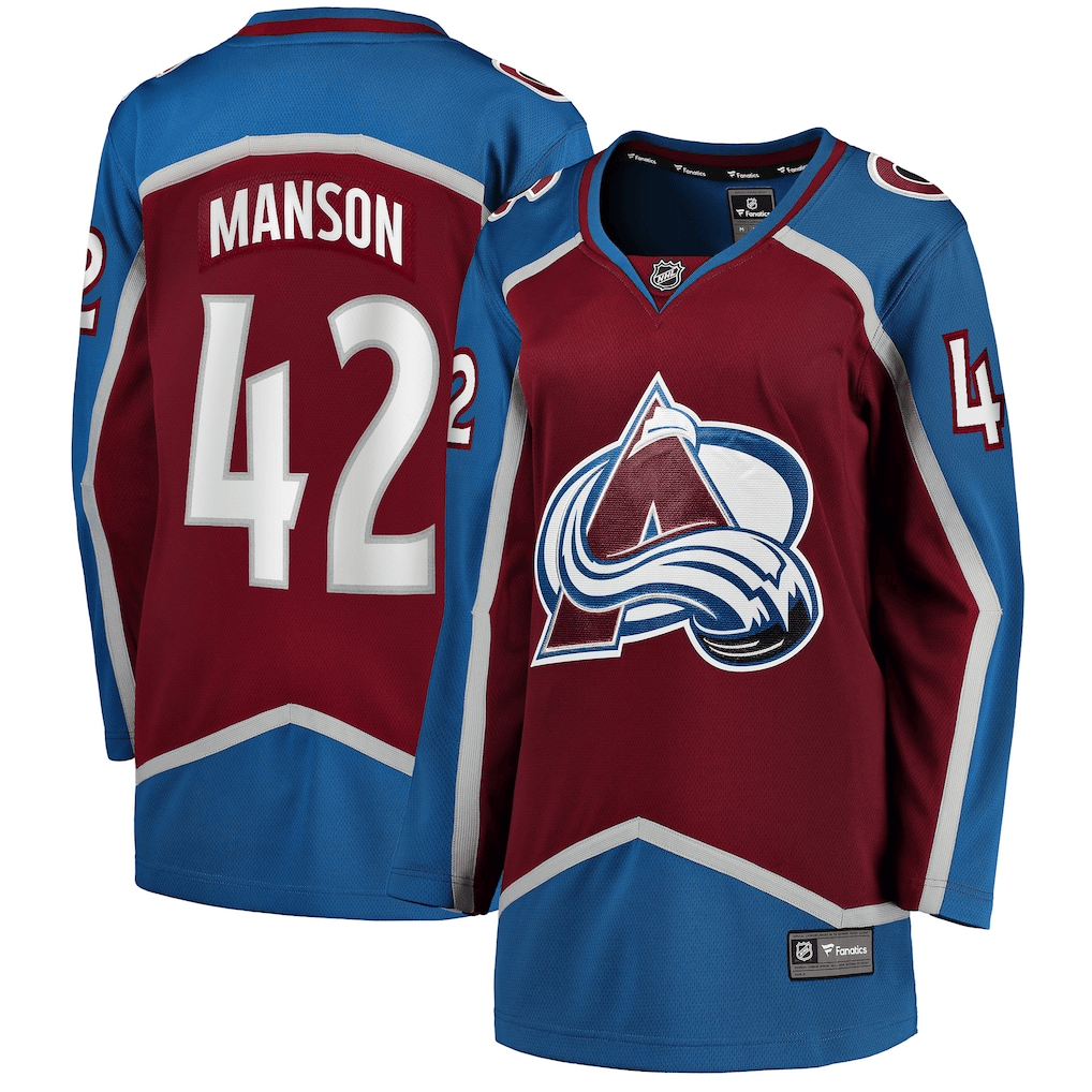 Josh Manson 42 Colorado Avalanche Women's Home Breakaway Jersey - Burgundy