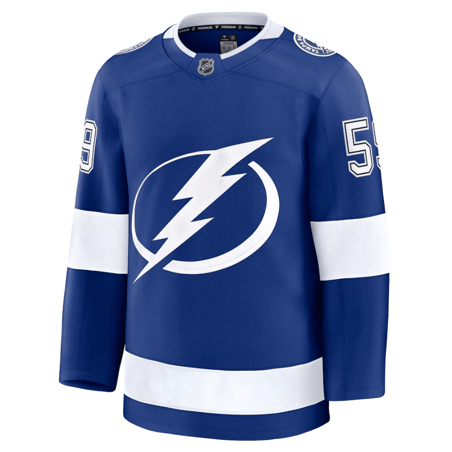 Jake Guentzel 59 Tampa Bay Lightning Home Premium Jersey - Blue
