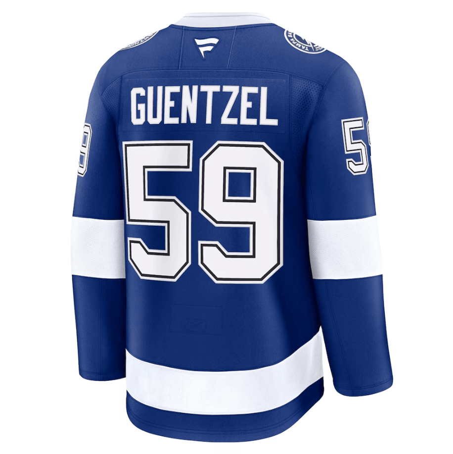 Jake Guentzel 59 Tampa Bay Lightning Home Premium Jersey - Blue
