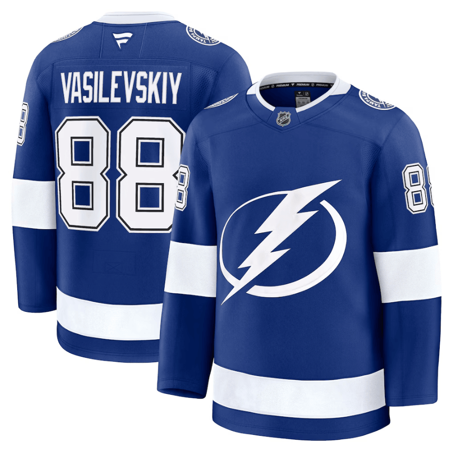 Andrei Vasilevskiy 88 Tampa Bay Lightning Home Premium Jersey - Blue
