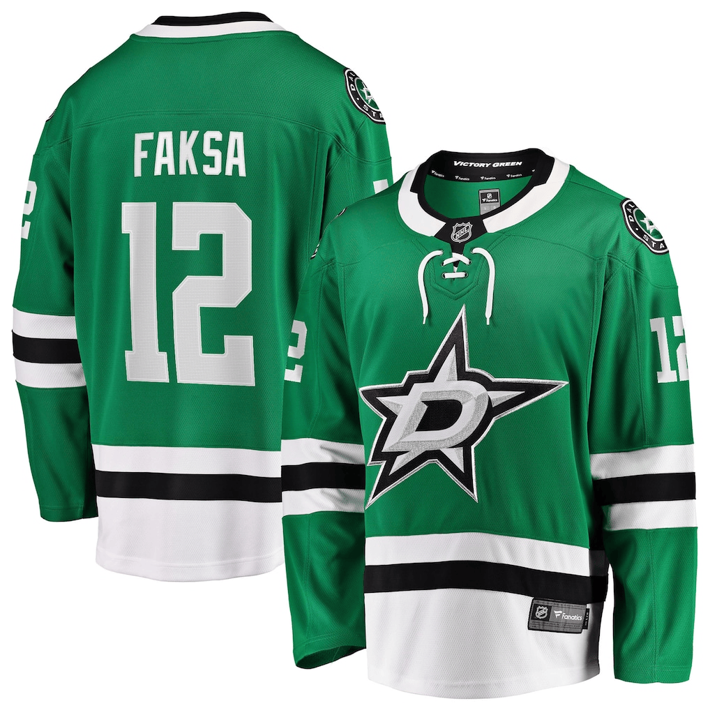 Radek Faksa 12 Dallas Stars Home Breakaway Men Jersey - Kelly Green