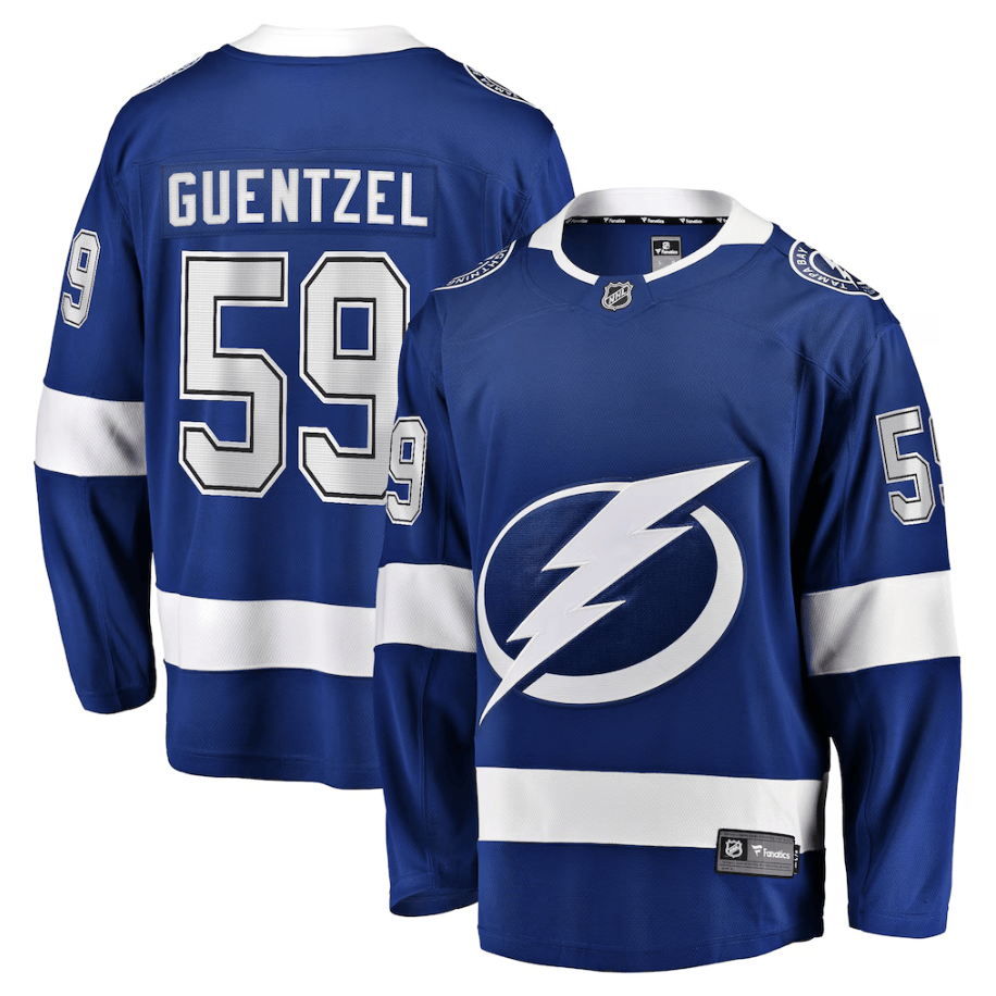 Jake Guentzel 59 Tampa Bay Lightning Home Premier Breakaway Player Jersey - Blue