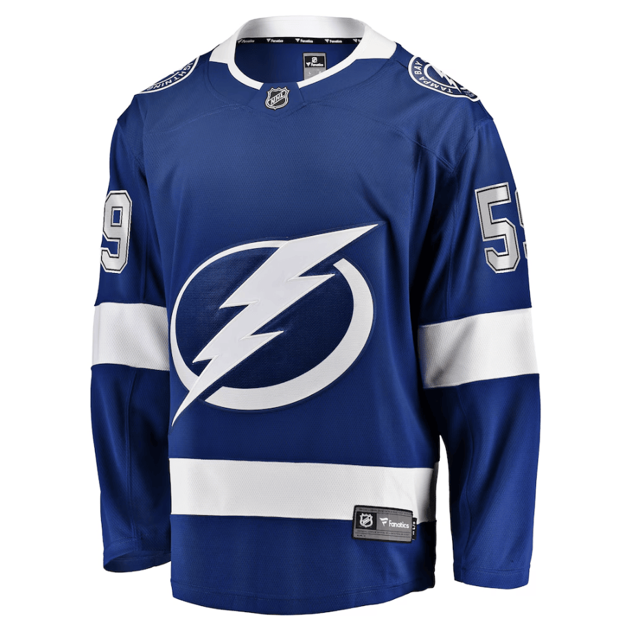 Jake Guentzel 59 Tampa Bay Lightning Home Premier Breakaway Player Jersey - Blue