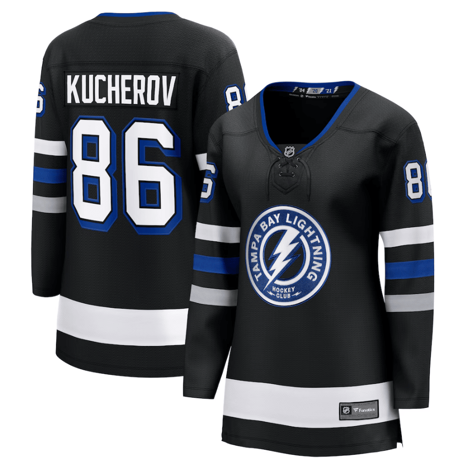 Nikita Kucherov 86 Tampa Bay Lightning Women's Breakaway Jersey - Black