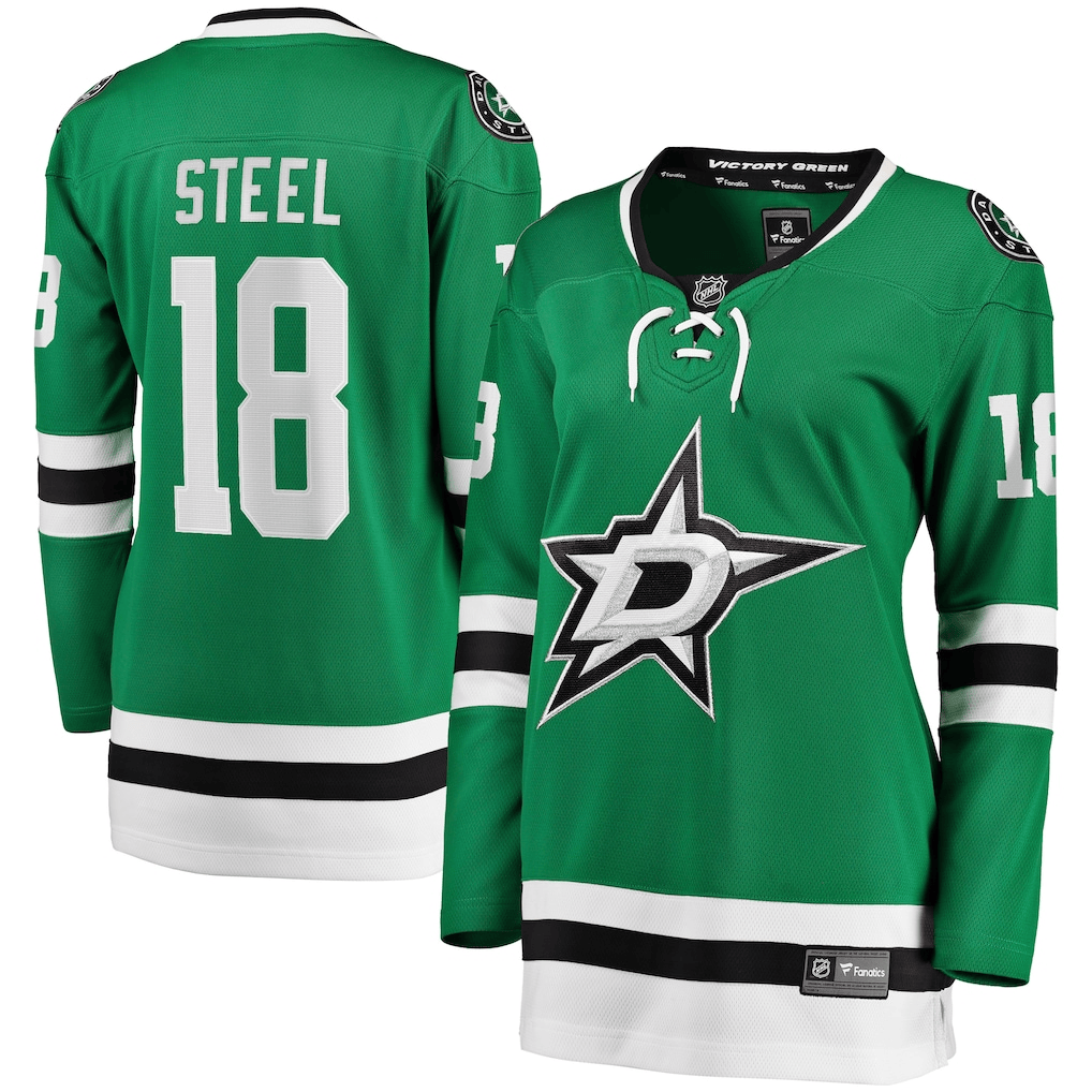 Sam Steel 18 Dallas Stars Women's Home Breakaway Jersey - Kelly Green