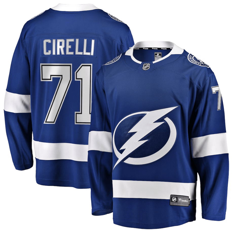Anthony Cirelli 71 Tampa Bay Lightning Home Breakaway Player Jersey - Blue