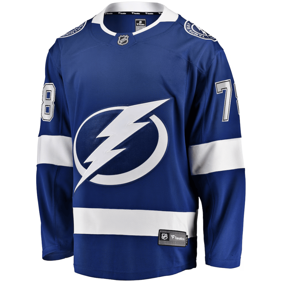 Emil Lilleberg 78 Tampa Bay Lightning Home Premier Breakaway Player Jersey - Blue