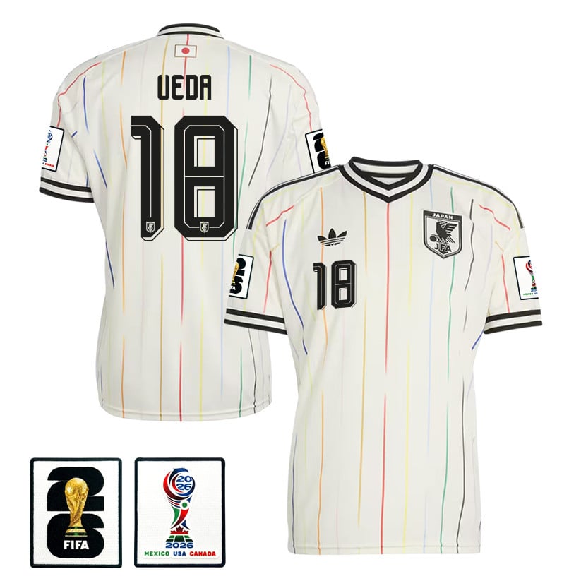 Ayase Ueda 18 Japan National Team 2026 Away Jersey - Off White, Men