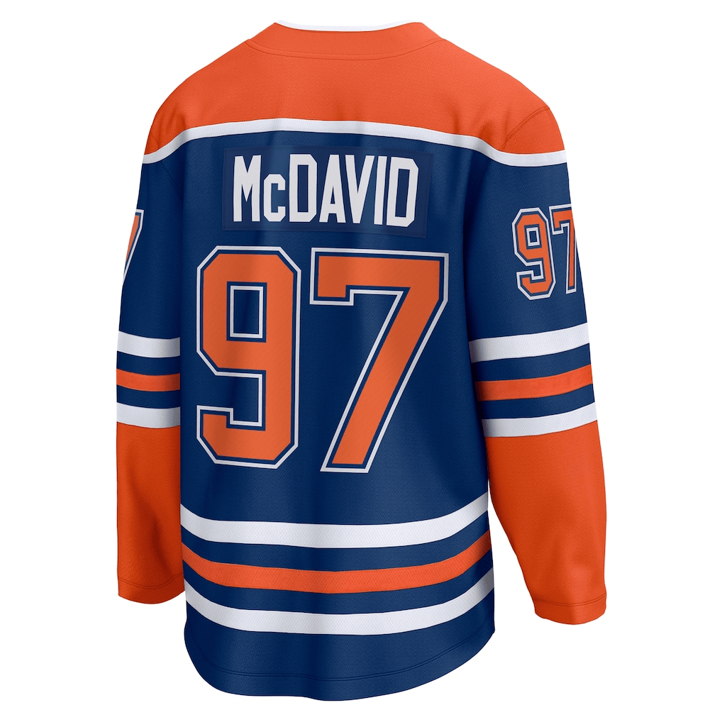 Connor McDavid 97 Edmonton Oilers Home Breakaway Men Jersey - Royal/Orange