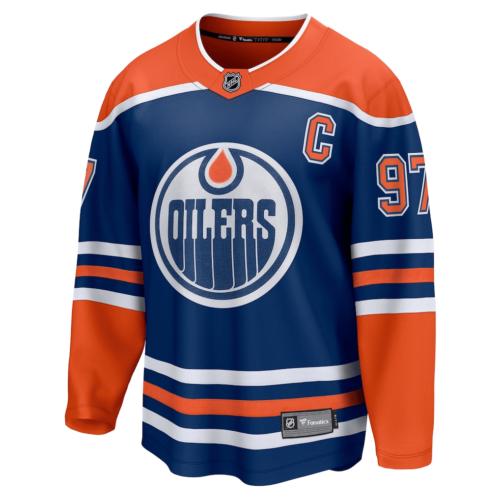 Connor McDavid 97 Edmonton Oilers Home Breakaway Men Jersey - Royal/Orange