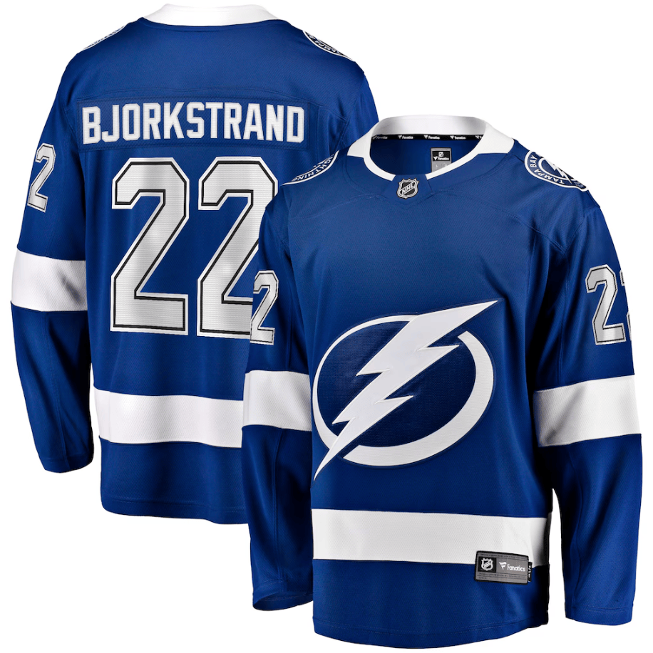 Oliver Bjorkstrand 22 Tampa Bay Lightning Home Breakaway Jersey - Blue
