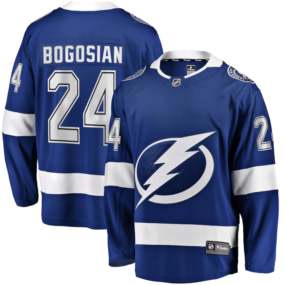 Zach Bogosian 24 Tampa Bay Lightning Home Breakaway Player Jersey - Blue