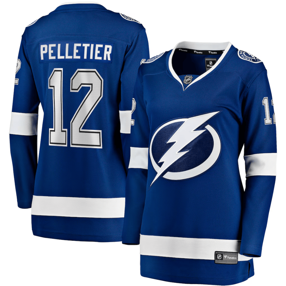 Jakob Pelletier 12 Tampa Bay Lightning Women's Home Breakaway Jersey - Blue