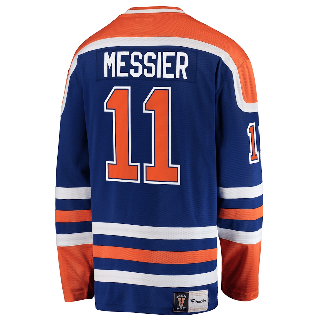 Mark Messier 11 Edmonton Oilers Home Breakaway Men Jersey - Royal/Orange