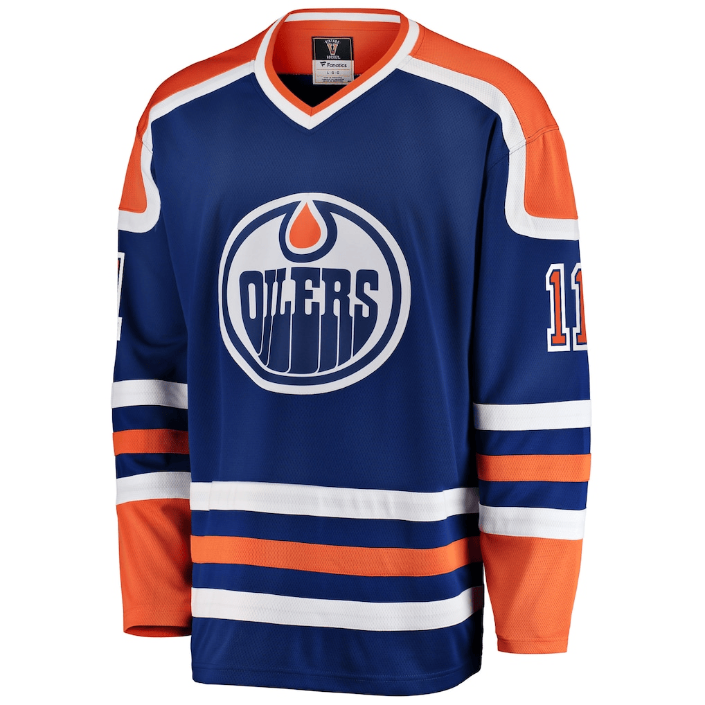 Mark Messier 11 Edmonton Oilers Home Breakaway Men Jersey - Royal/Orange