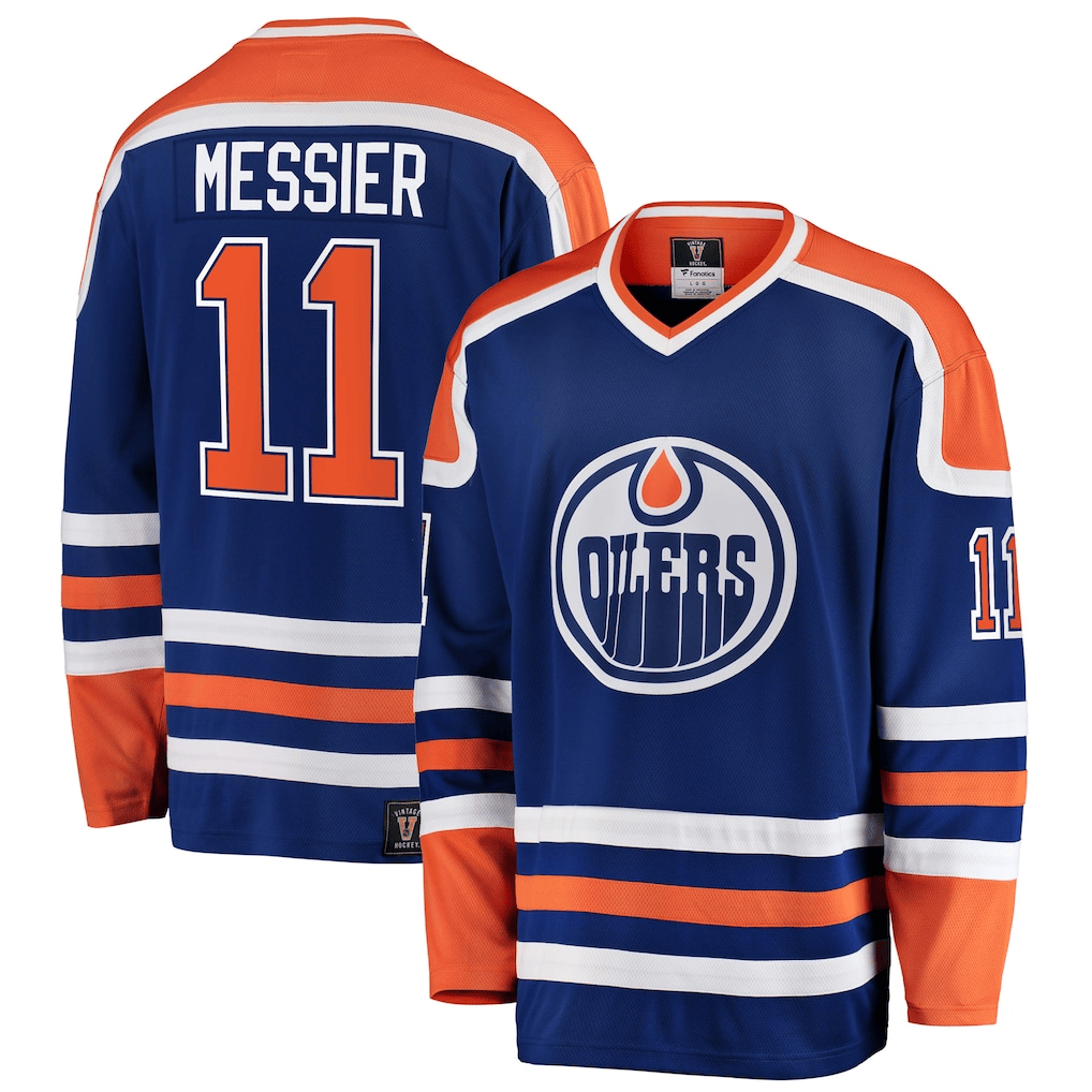 Mark Messier 11 Edmonton Oilers Home Breakaway Men Jersey - Royal/Orange