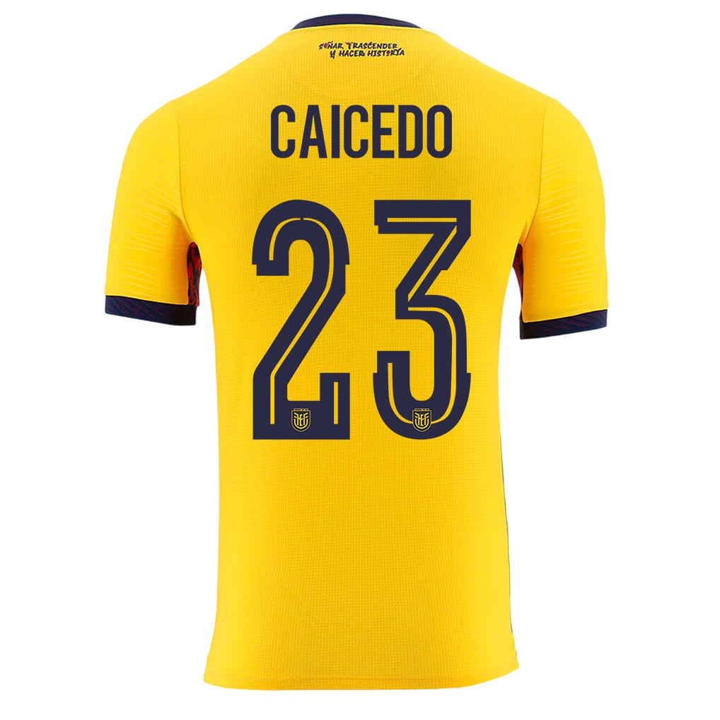 Moisés Caicedo 23 Ecuador National Team 2026 Home Jersey - Yellow, Men