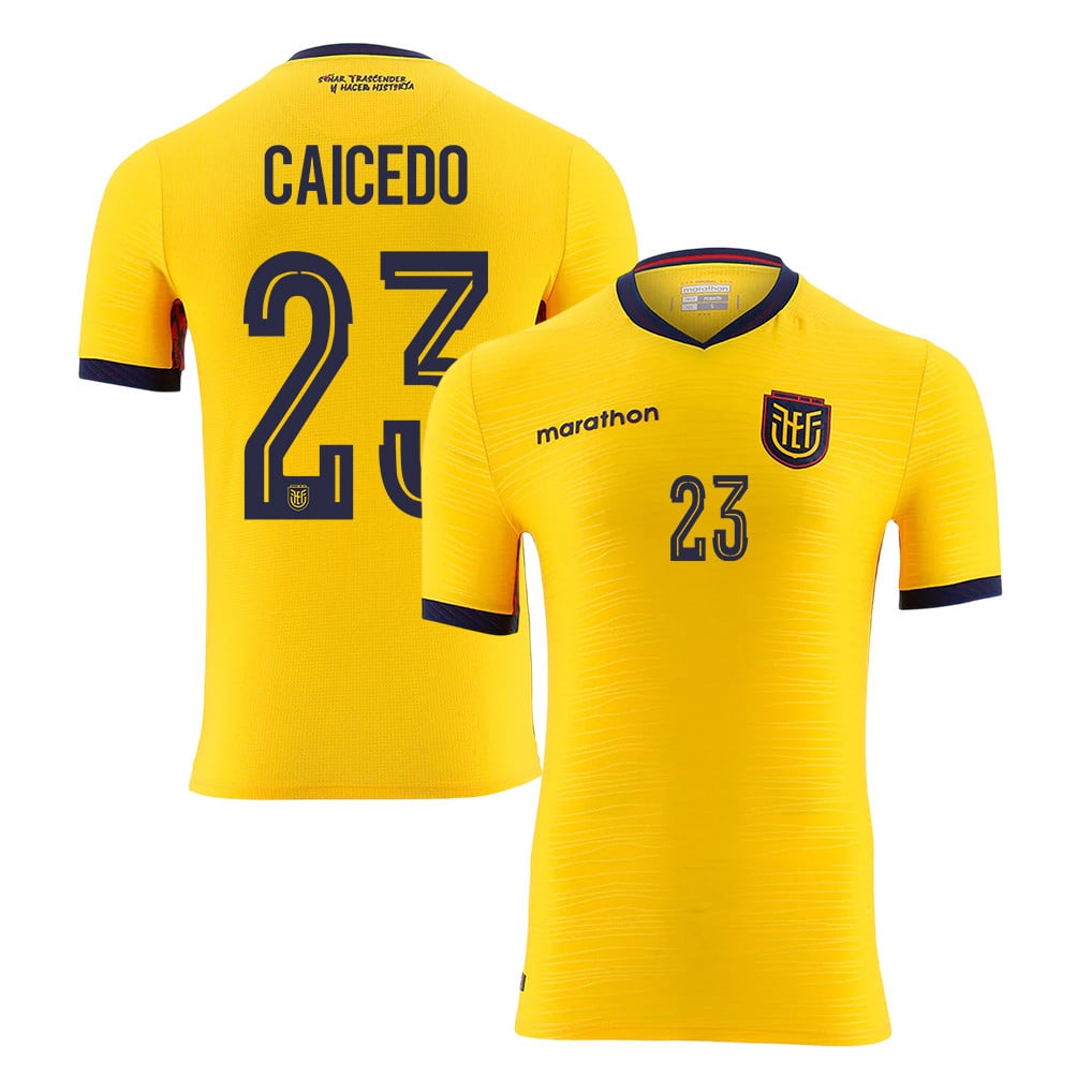 Moisés Caicedo 23 Ecuador National Team 2026 Home Jersey - Yellow, Men