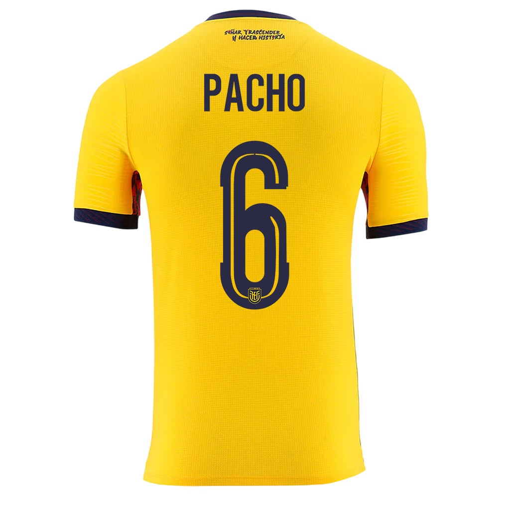 Willian Pacho 6 Ecuador National Team 2026 Home Jersey - Yellow, Men