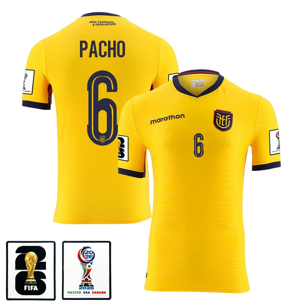 Willian Pacho 6 Ecuador National Team 2026 Home Jersey - Yellow, Men