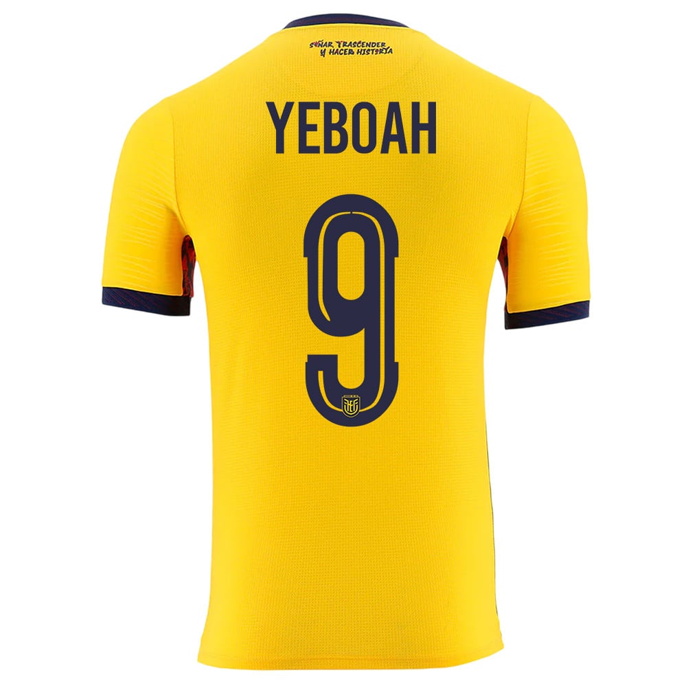 John Yeboah 9 Ecuador National Team 2026 Home Jersey - Yellow, Men