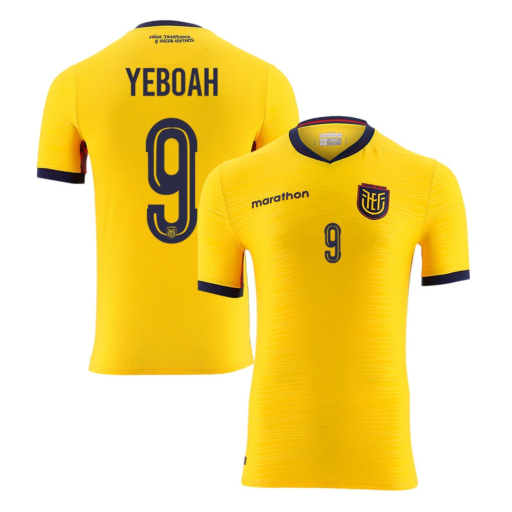 John Yeboah 9 Ecuador National Team 2026 Home Jersey - Yellow, Men