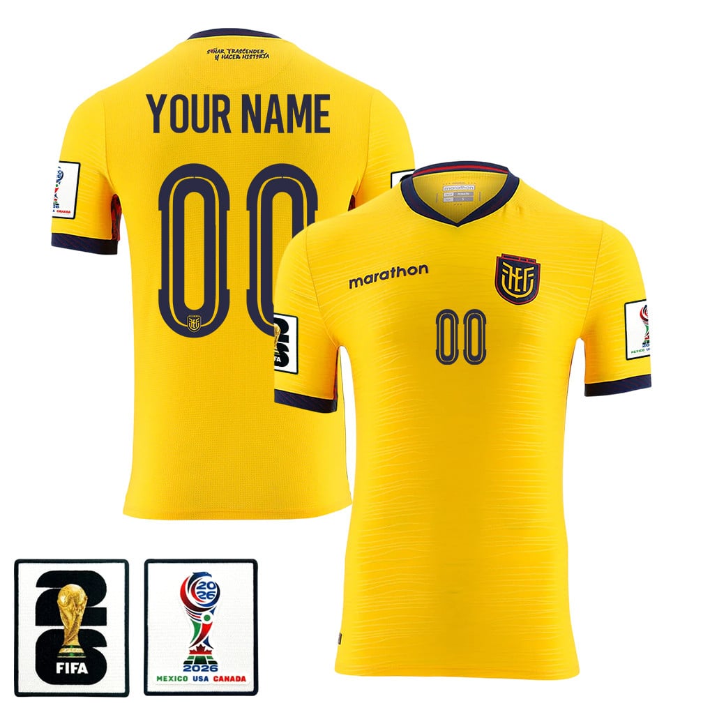Ecuador National Team 2026 Personalized Home Jersey - Yellow, Men