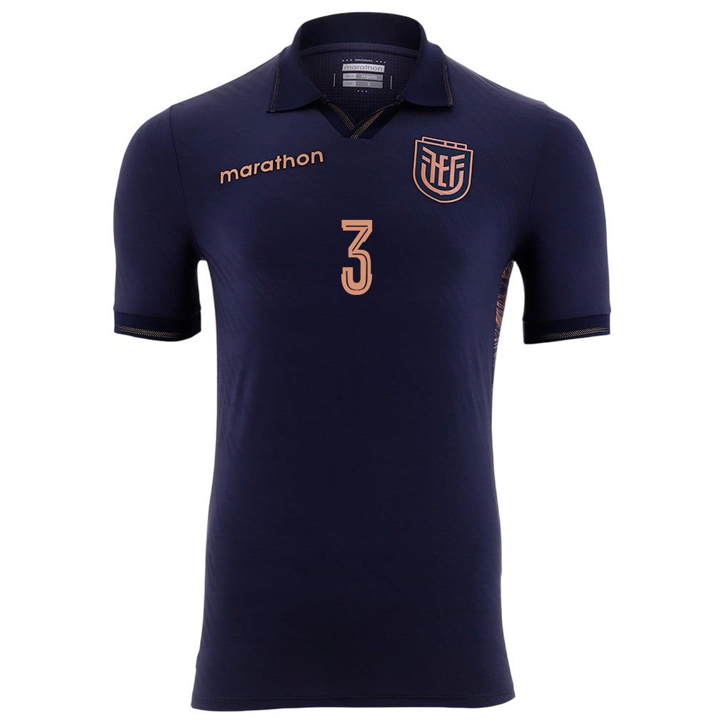 Piero Hincapié 3 Ecuador National Team 2026 Away Jersey - Navy, Men