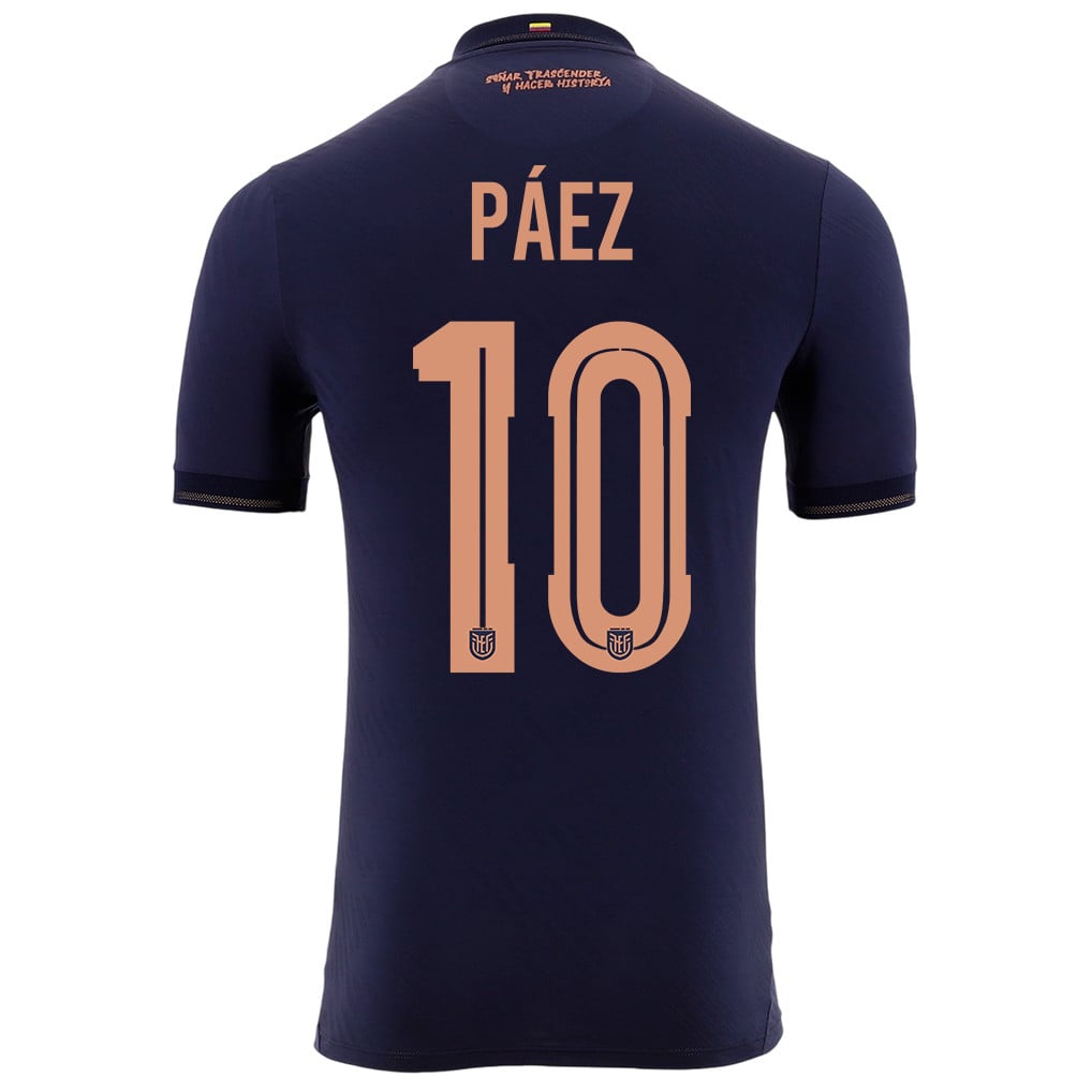 Kendry Páez 10 Ecuador National Team 2026 Away Jersey - Navy, Men
