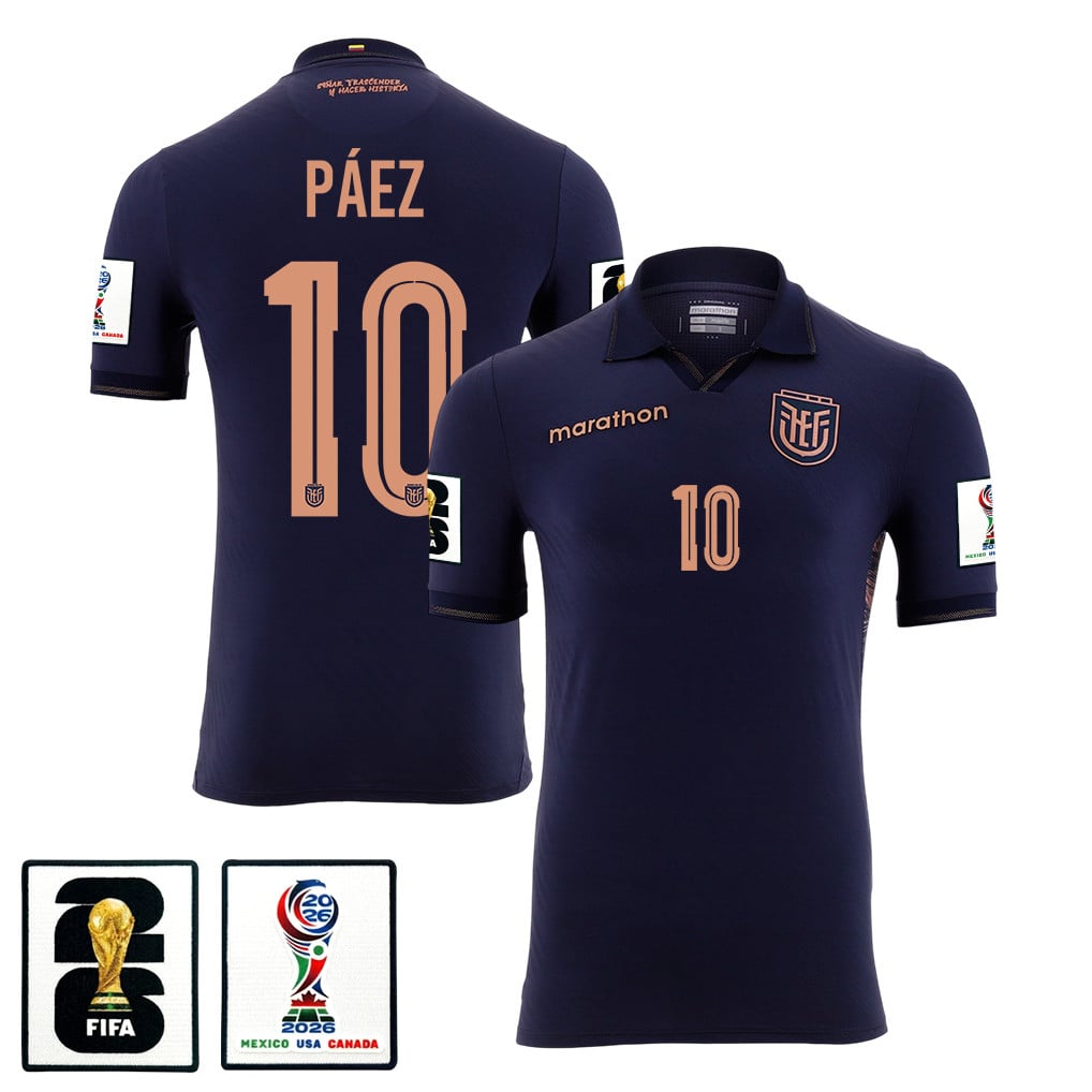 Kendry Páez 10 Ecuador National Team 2026 Away Jersey - Navy, Men