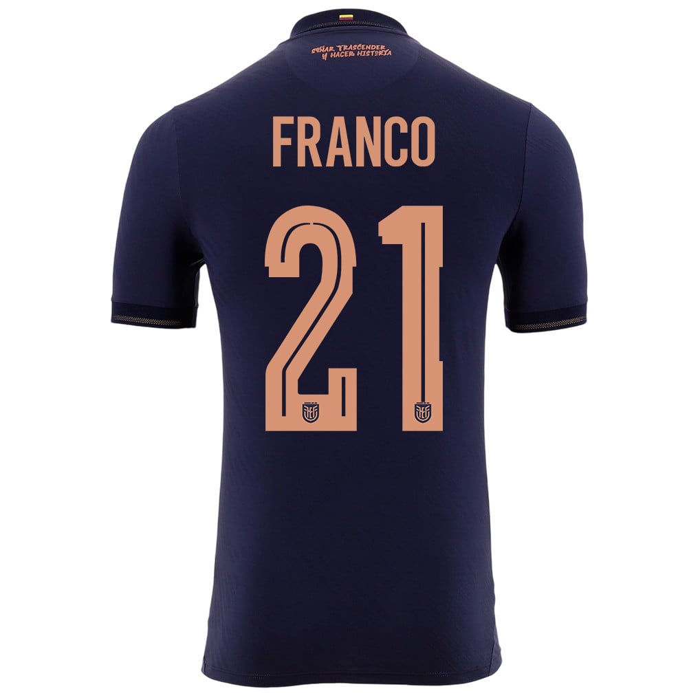 Alan Franco 21 Ecuador National Team 2026 Away Jersey - Navy, Men